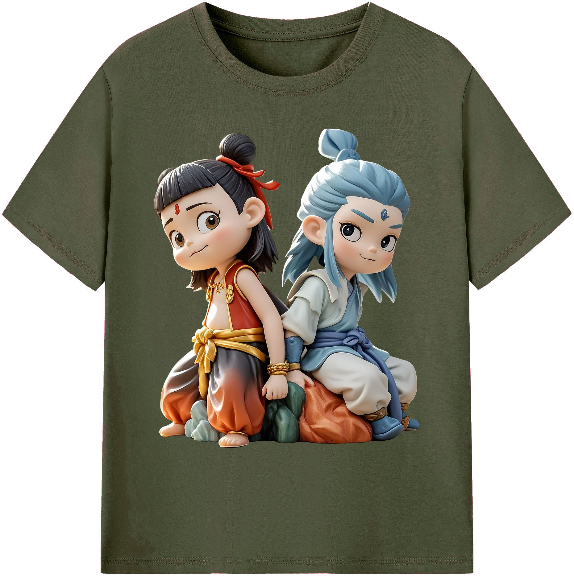 （画像用） Ne Zha 2 ナタ 魔童の大暴れ 綿100％ メンズ半袖Tシャツ｜肌触りやわらか＆通気性